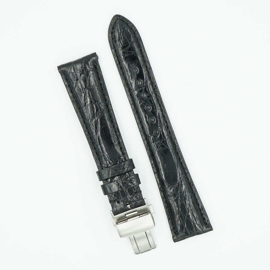 Genuine Crocodile Black Deployant Watch Band image