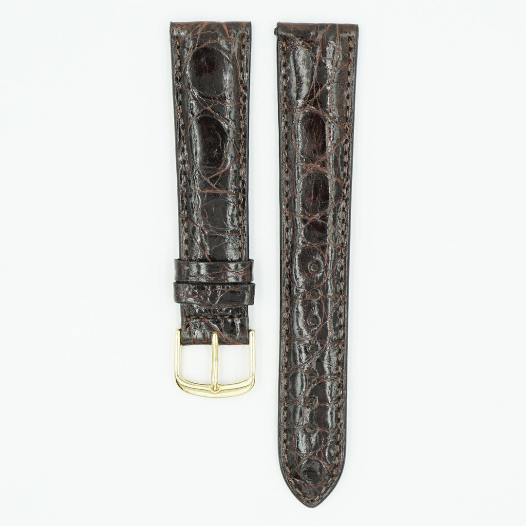 Caiman Padded Brown Crocodile Watch Band image