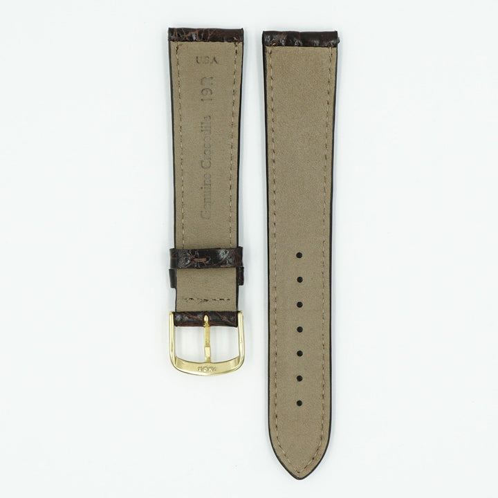 Caiman Padded Brown Crocodile Watch Band image