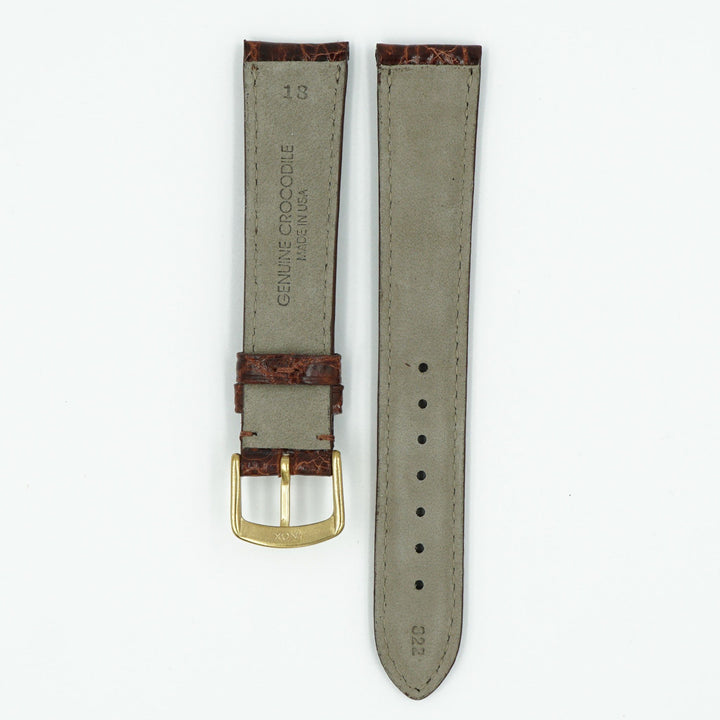 Caiman Padded Chestnut Crocodile Watch Band image