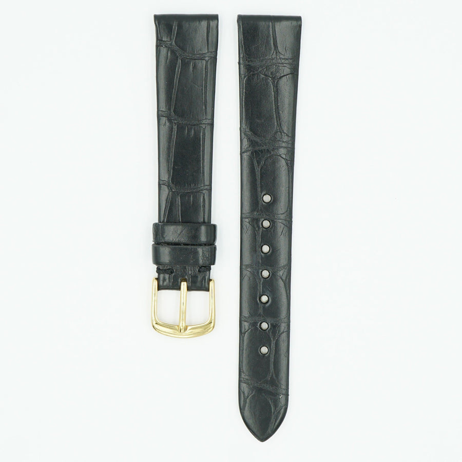 Vintage Alligator Black Matte Watch Strap image