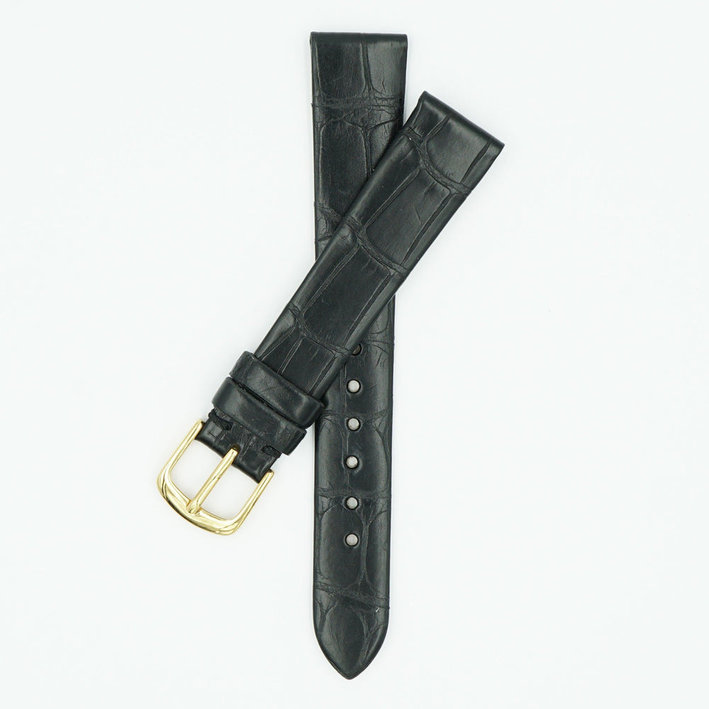 Vintage Alligator Black Matte Watch Strap image