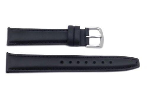 Hadley Roma Light Padded Black Oil Tan Leather Watch Band