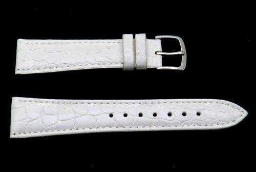 Hadley Roma Light Padded White Crocodile Grain Leather Watch Band