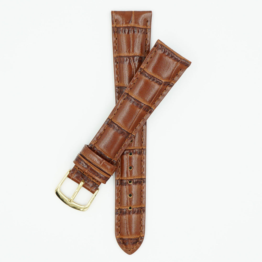 Alligator Grain Chestnut Long Leather Watch Band image