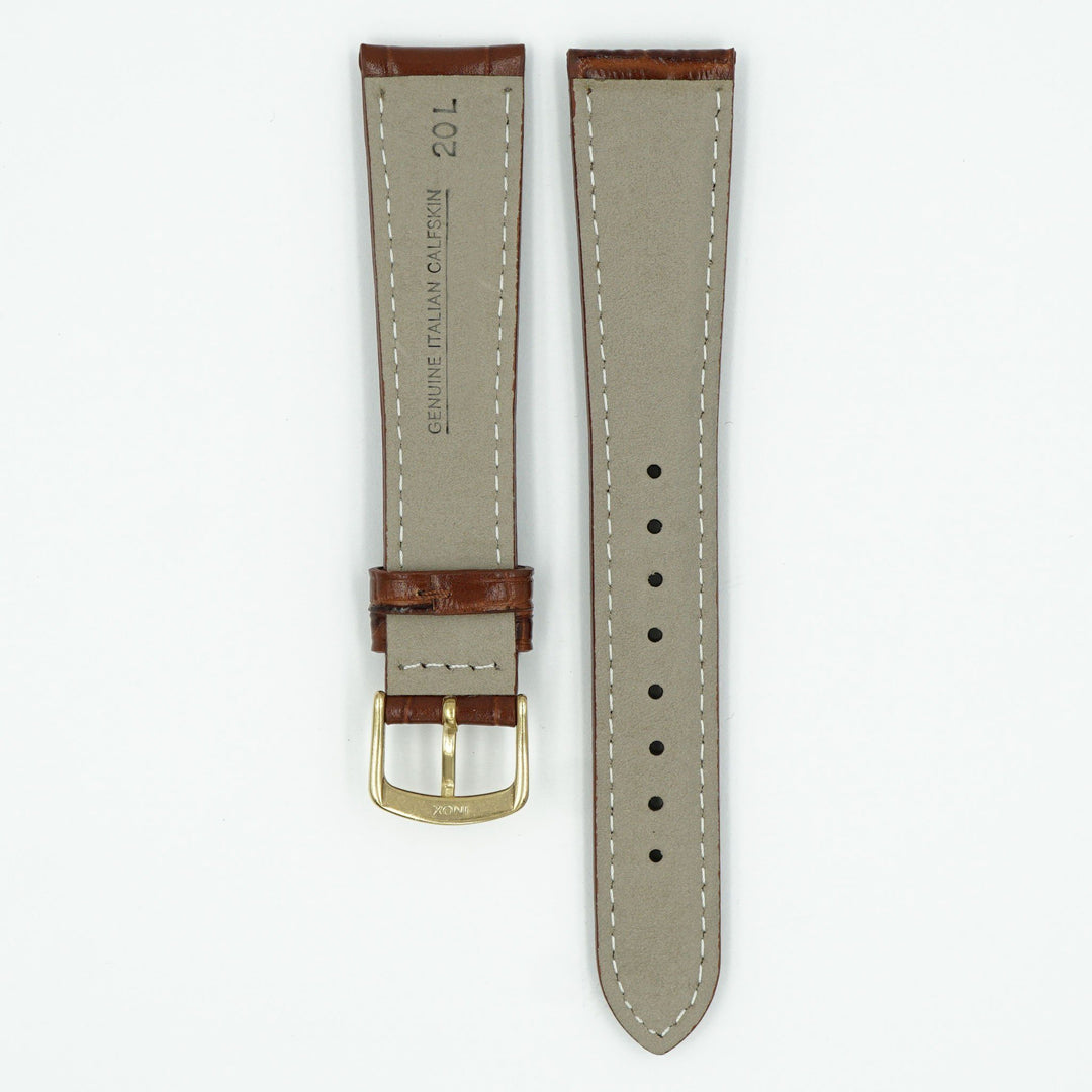 Alligator Grain Chestnut Long Leather Watch Band image