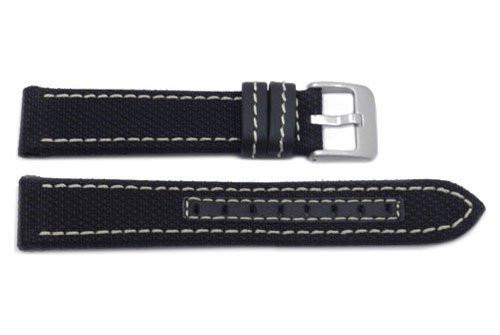 Hadley Roma Genuine Kevlar White Contrast Stitching Watch Band