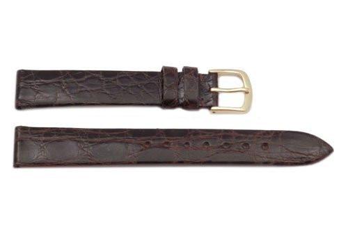 Hadley Roma Genuine Brown Crocodile Flat Watch Band