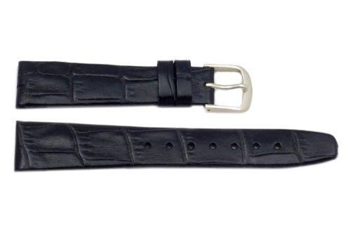 Hadley Roma Black Alligator Grain Leather Watch Band