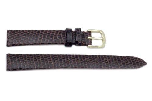 Hadley Roma Genuine Brown Lizard Flat Elegant Short Watch Strap