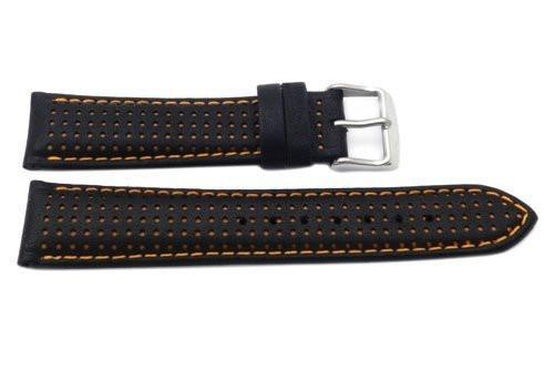 Genuine Italian Calfskin Colored Dot Pattern Matching Stitching Watch Band