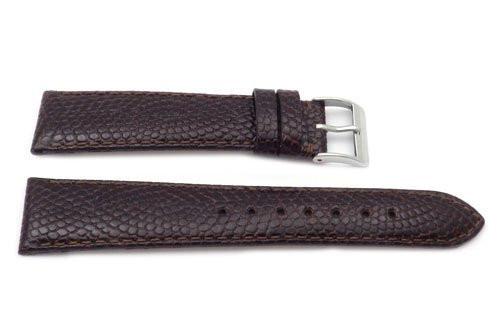 Genuine Lizard Grain Textured Semi-Padded Watch Band