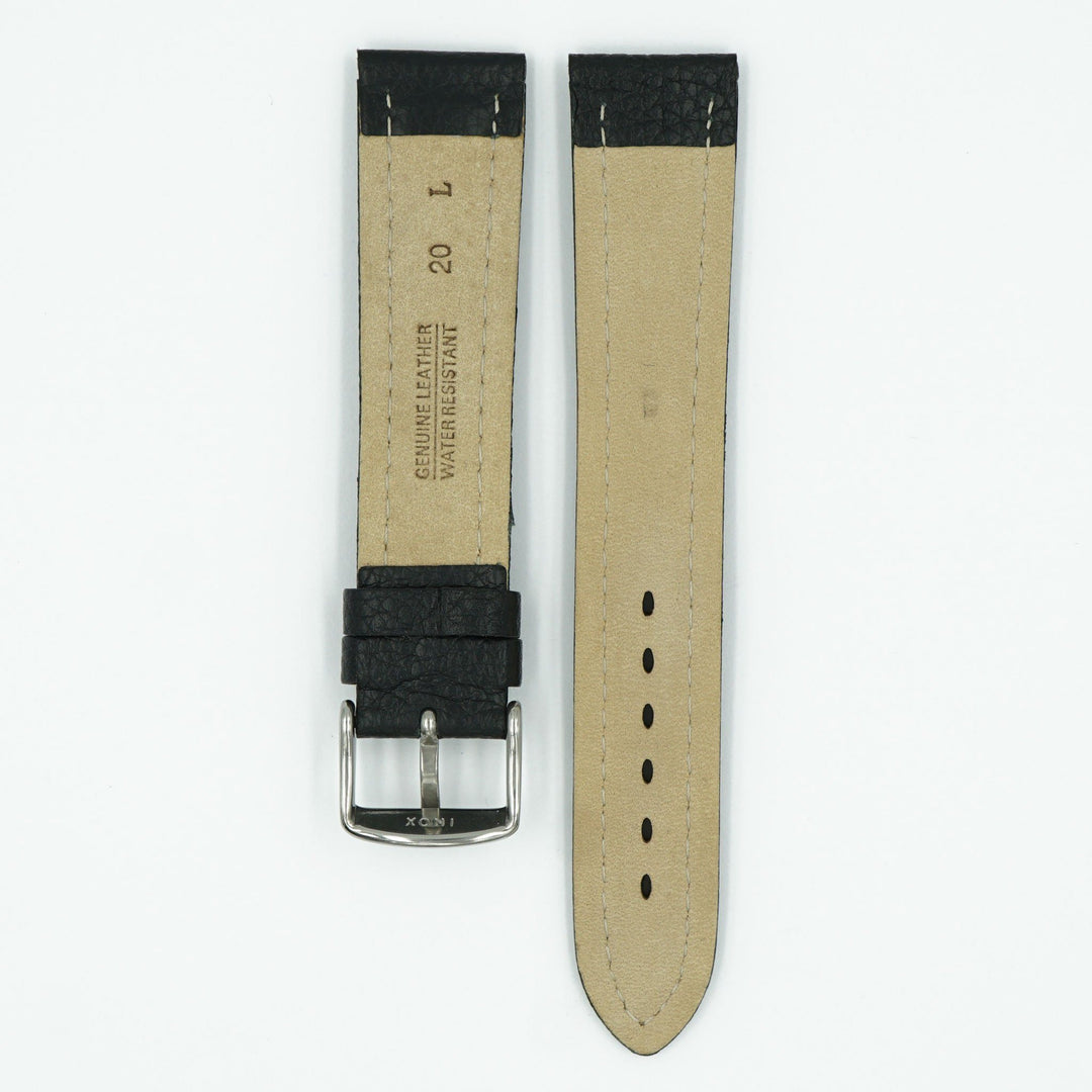 Leather Padded Black Long Watch Strap image