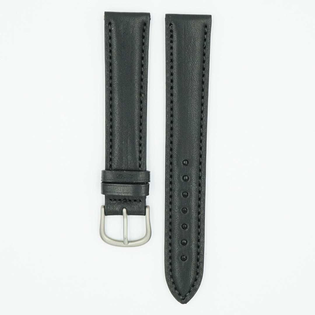 Vegetable Tanned Long Black Leather Watch Band image