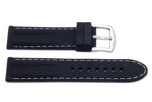 Genuine Silicone Double Hump Contrast Stitching Sport Watch Band