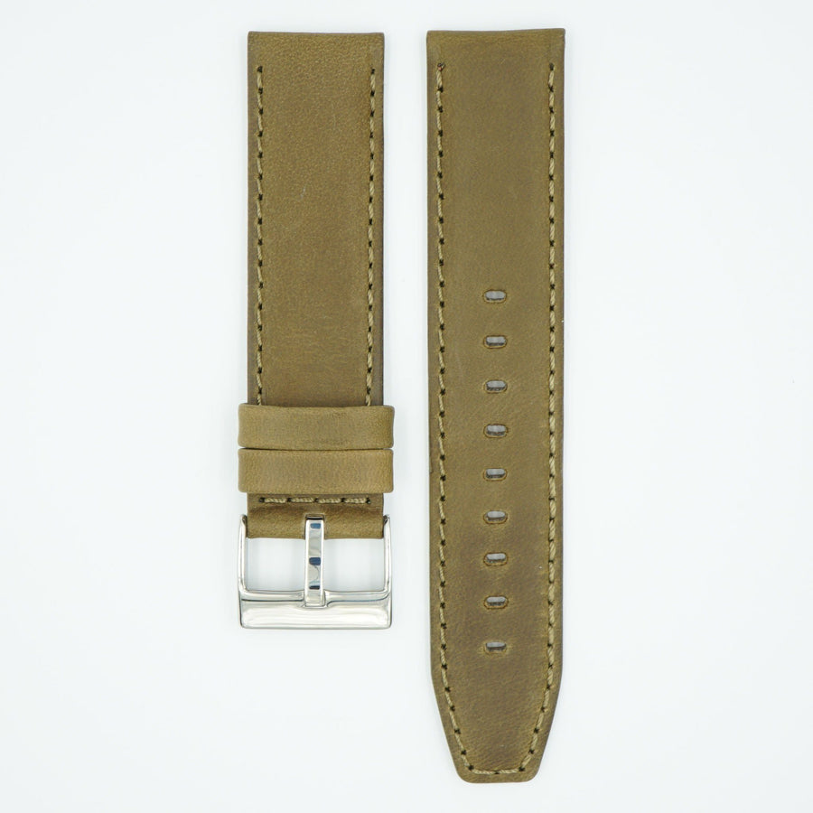 Horween Distressed Olive Leather Watch Strap image