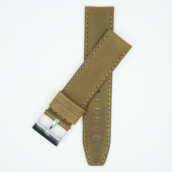 Horween Distressed Olive Leather Watch Strap image