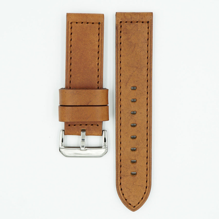 Heavy Flat Pad Tan Leather Strap image