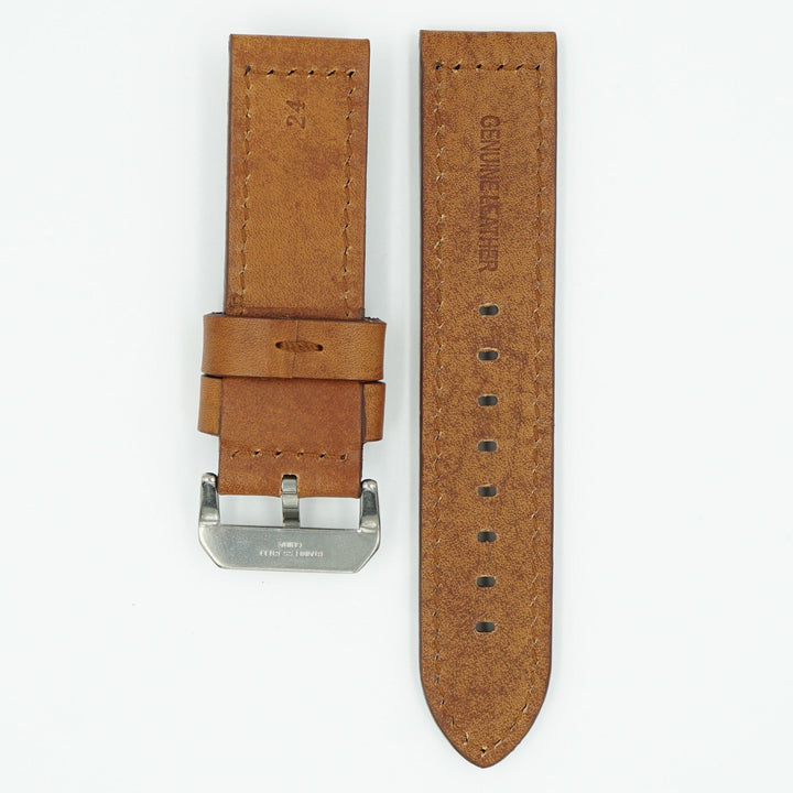 Heavy Flat Pad Tan Leather Strap image