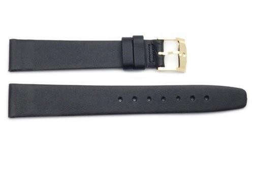 Genuine Movado Black Smooth Leather 16mm Watch Band