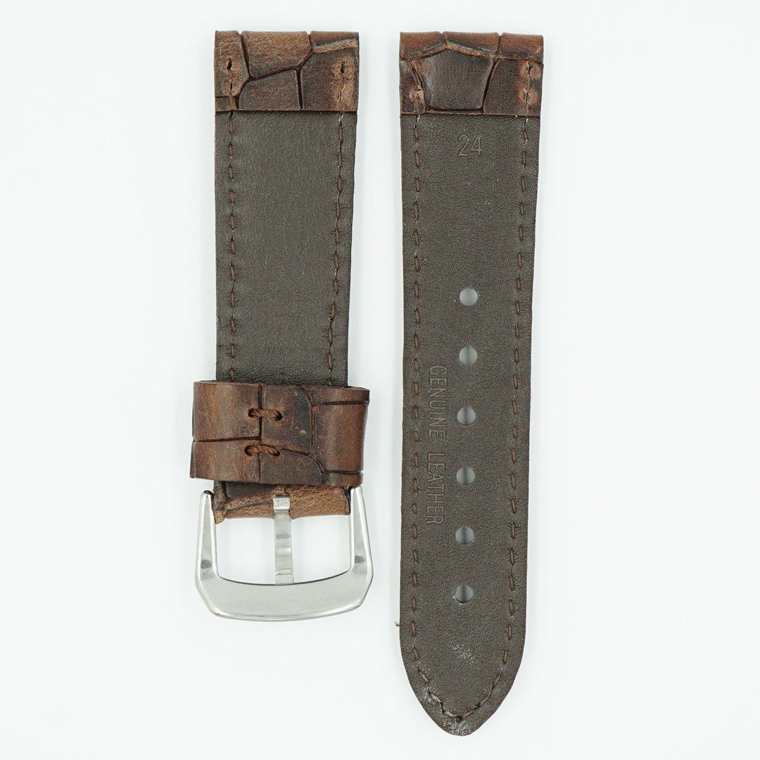 Heavy Oil Tanned Brown Leather Watch Band image