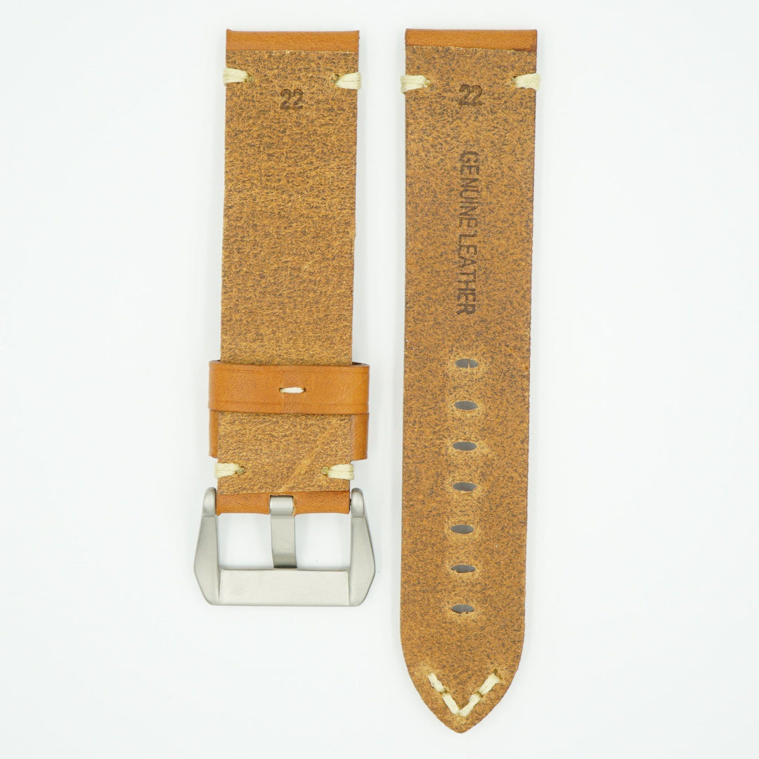 The Collection Polished Italian Leather Watch Strap - Tan image