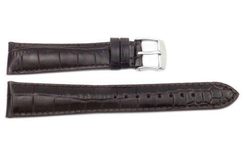 Genuine Textured Leather Brown Alligator Grain Watch Band