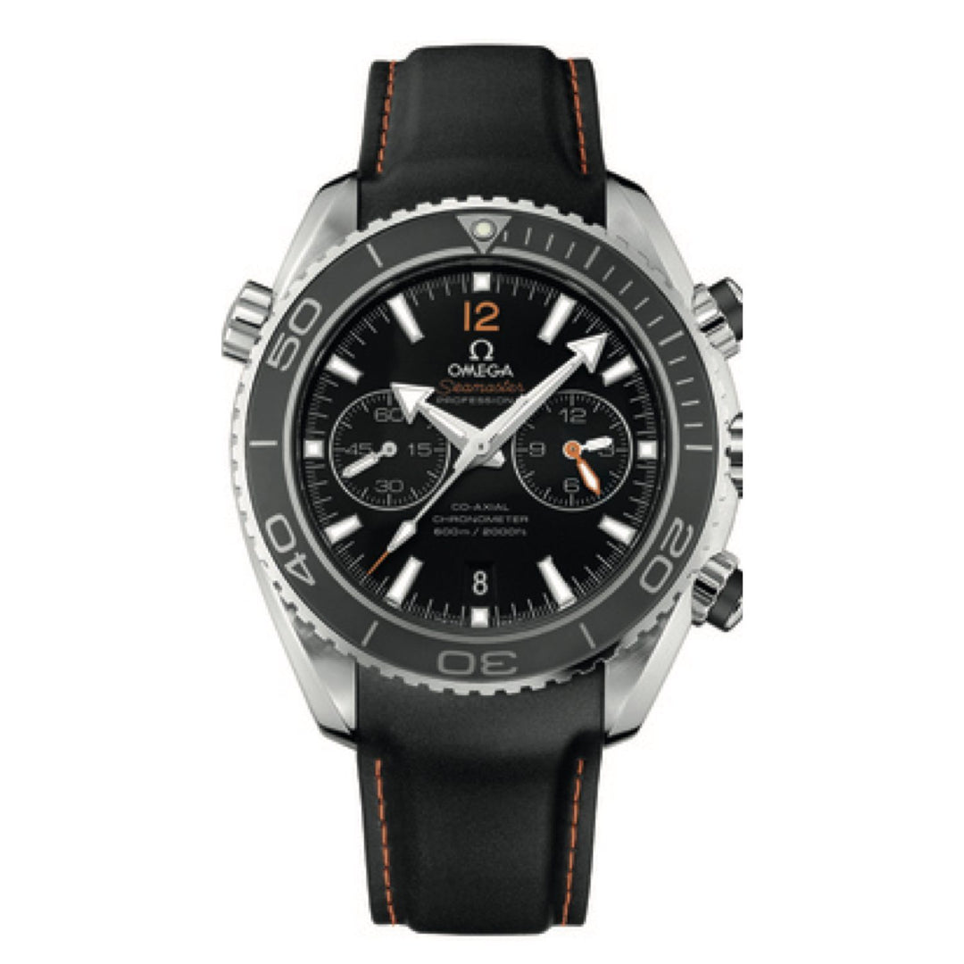 Omega 22mm Planet Ocean Chronograph Black Rubber Strap image