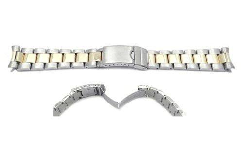 Hadley Roma 20mm Dual Tone Rolex Oyster Style Solid Link Watch Bracelet