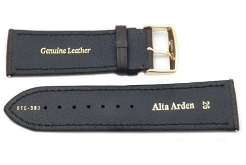 Genuine Textured Leather Brown Extra Wide 26mm Watch Strap image