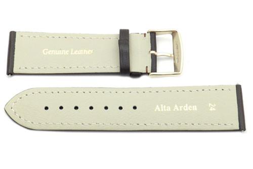 Genuine Smooth Brown Leather Wide 24mm Watch Strap image