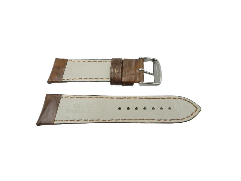 Genuine Italian Leather Large Alligator Grain Brown Watch Strap image