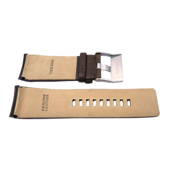 Genuine Diesel Mens Brown Smooth Leather 28mm Watch Band image