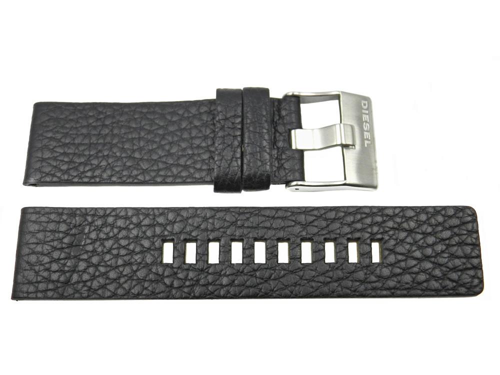 Genuine Diesel Black Textured 24mm Leather Watch Strap image