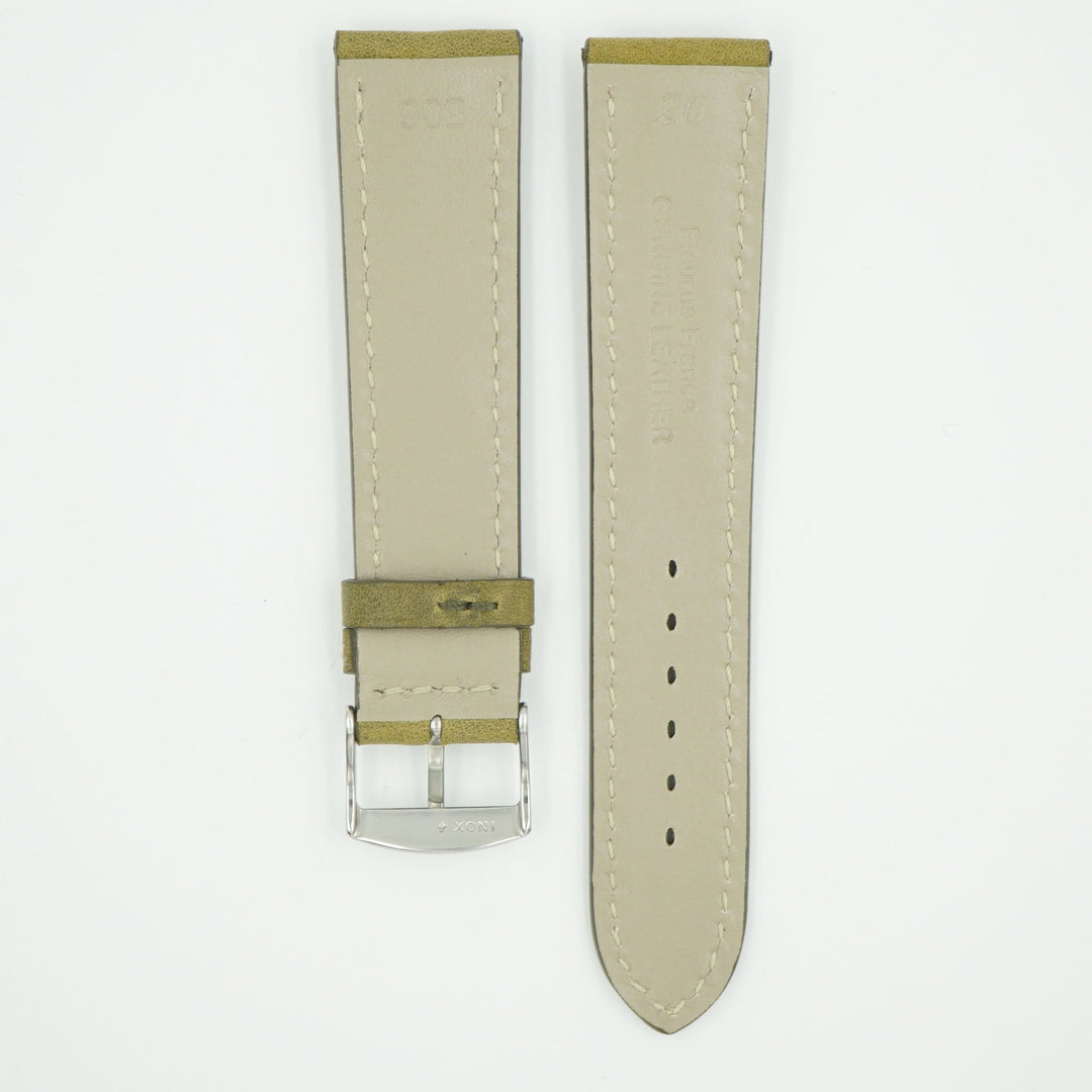 Vintage Sage Padded Leather With Ecru Stitch image