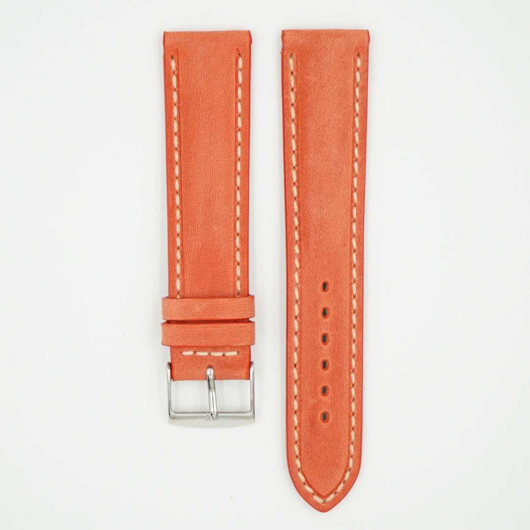 Vintage Salmon Padded Leather With Ecru Stitch image