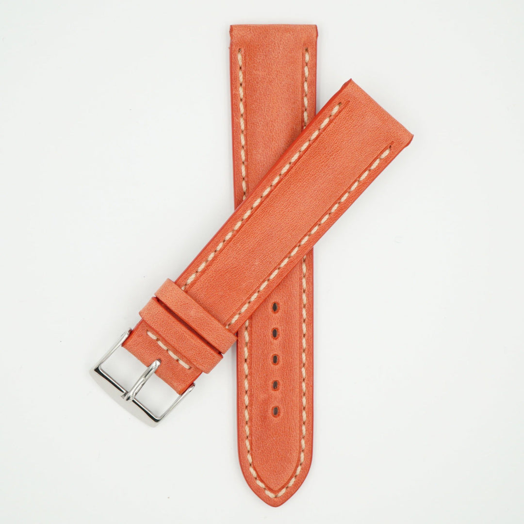 Vintage Salmon Padded Leather With Ecru Stitch image