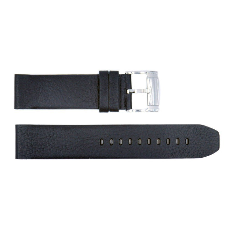 Genuine Fossil Black Smooth Leather 22mm Watch Strap image