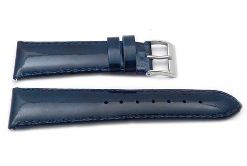 Genuine Patent Leather Smooth Matching Stitching Watch Strap image