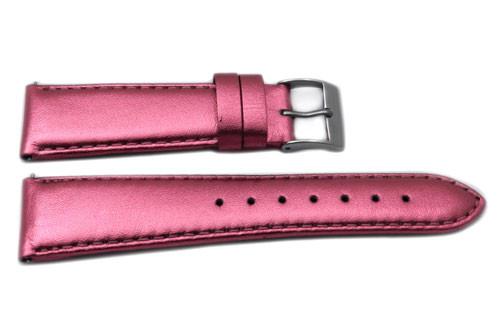 Genuine Leather Metallic Series Watch Band - Assorted Colors image