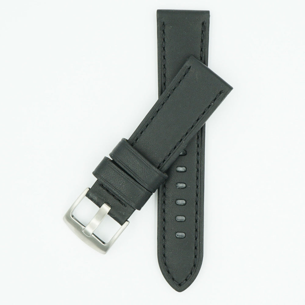 Horween Panerai Style Black Leather Strap image