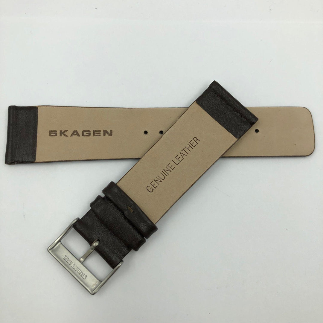 SKAGEN 958XLSL BROWN 22MM LEATHER WATCH STRAP image