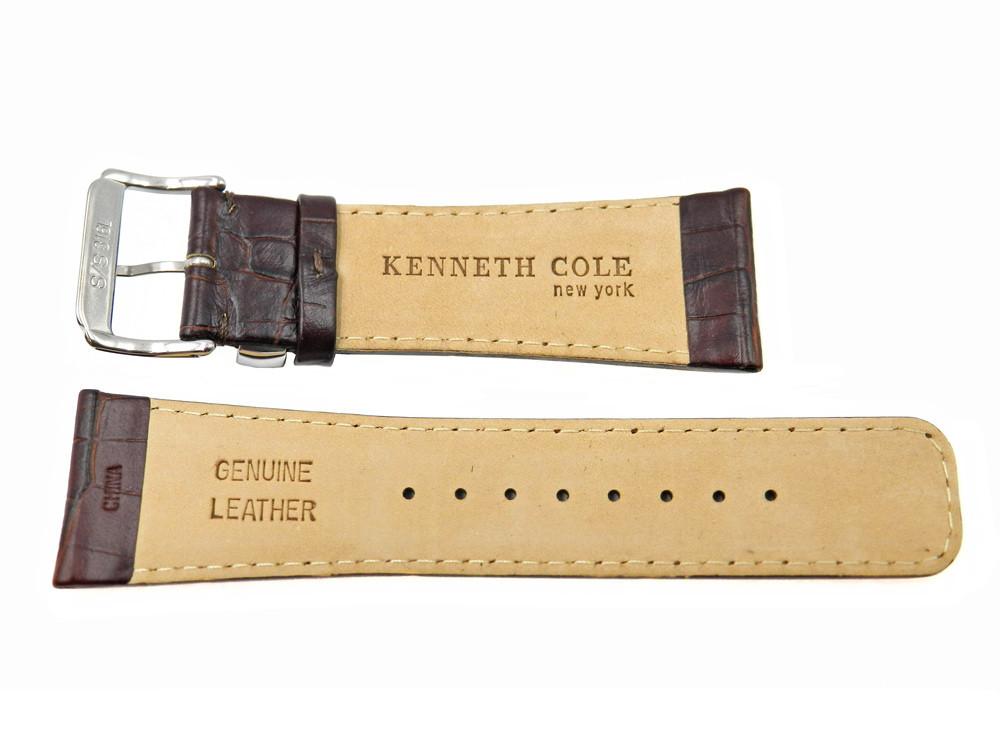 Genuine Kenneth Cole Alligator Brown Leather 27mm Watch Strap image