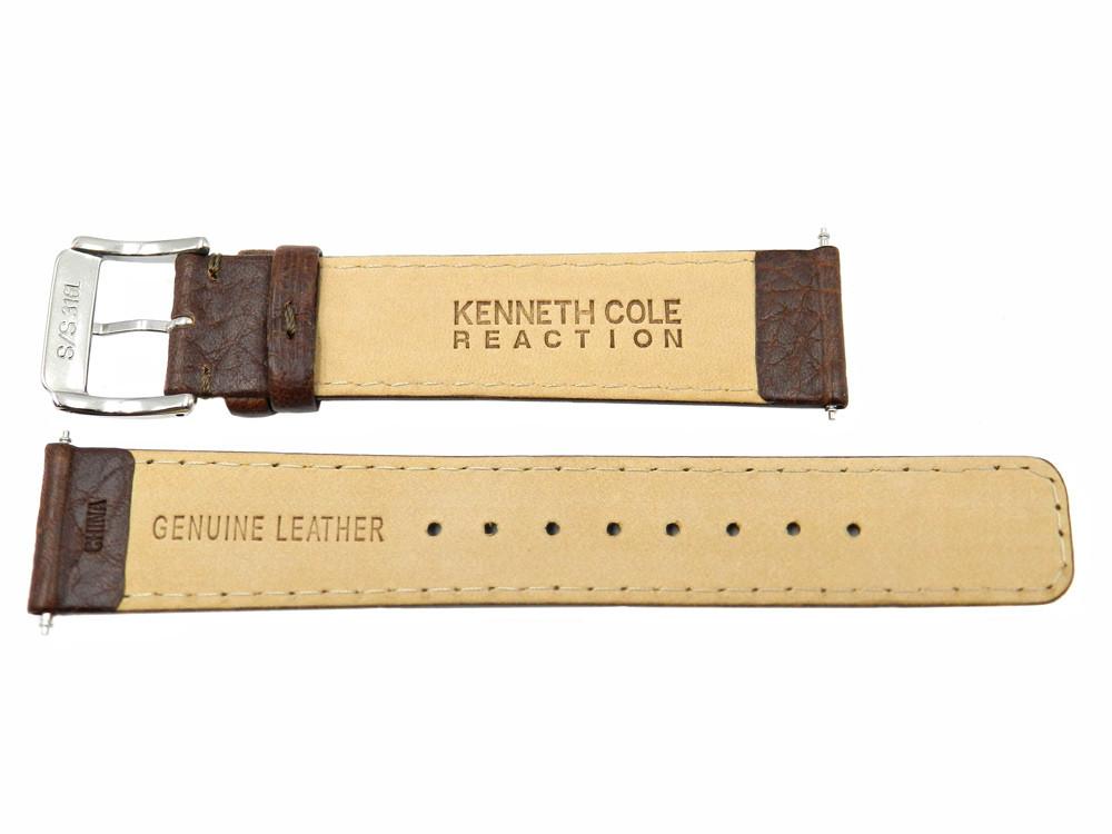 Genuine Kenneth Cole Men's Reaction Brown Buffalo Leather 20mm Watch Strap image