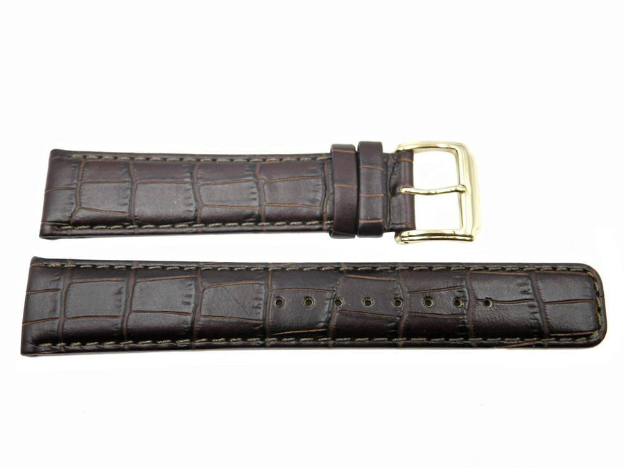 Genuine Kenneth Cole Brown Alligator Grain 20mm Leather Watch Band image