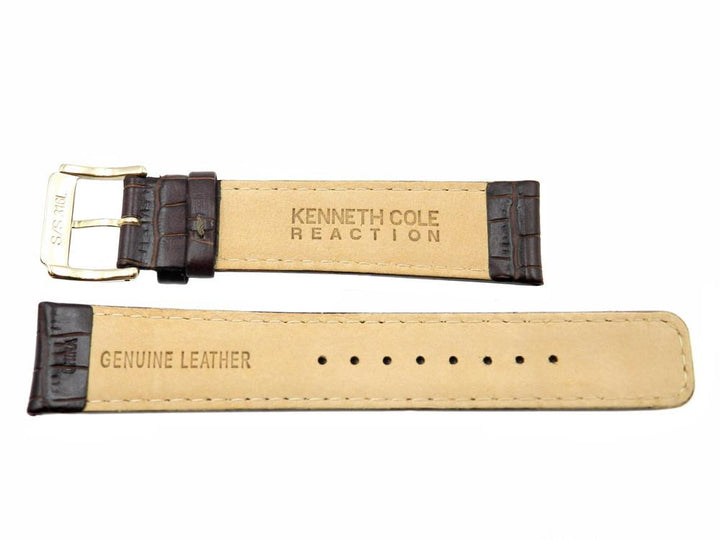 Genuine Kenneth Cole Brown Alligator Grain 20mm Leather Watch Band image