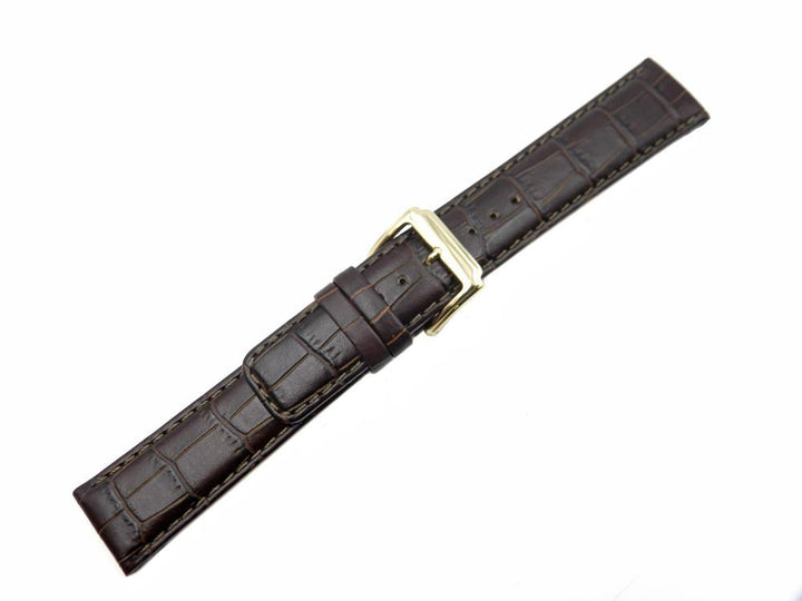 Genuine Kenneth Cole Brown Alligator Grain 20mm Leather Watch Band image