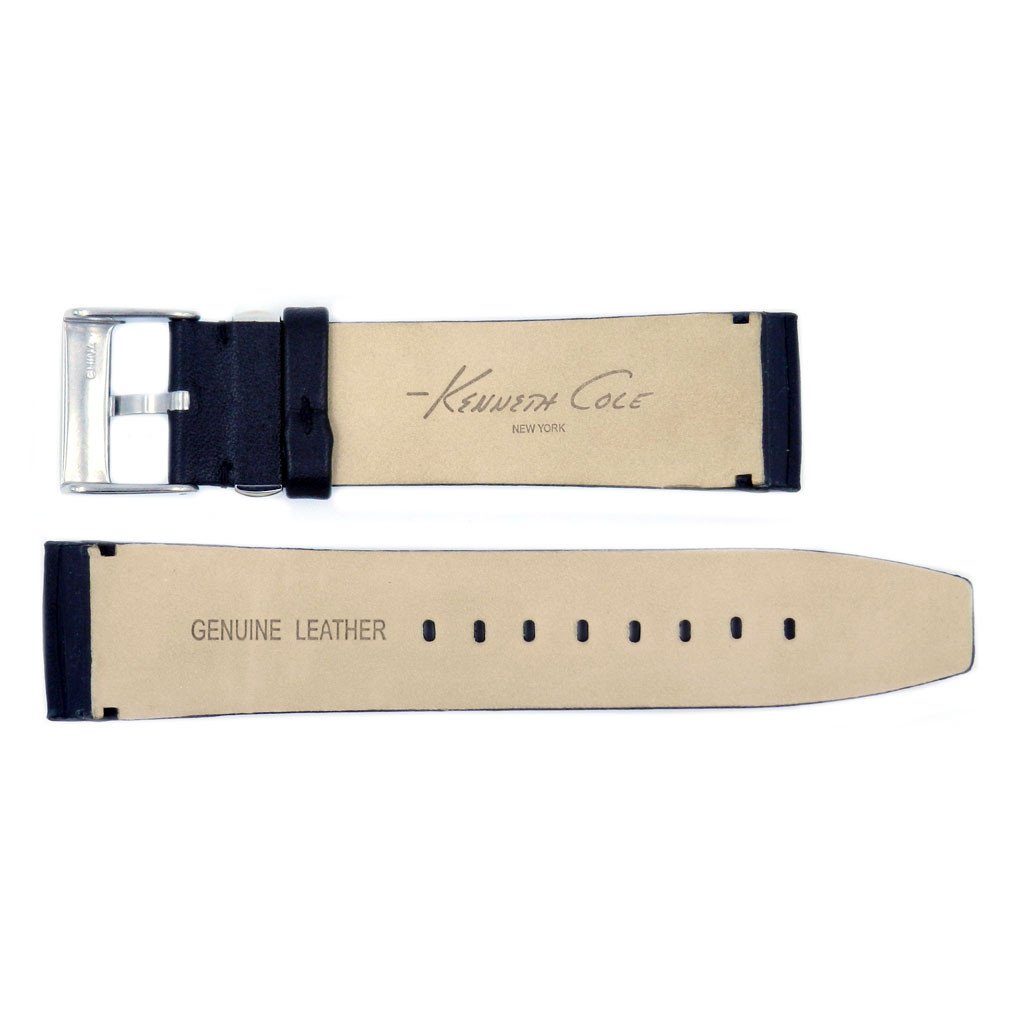 Genuine Kenneth Cole Smooth Black Leather 24mm Watch Strap image