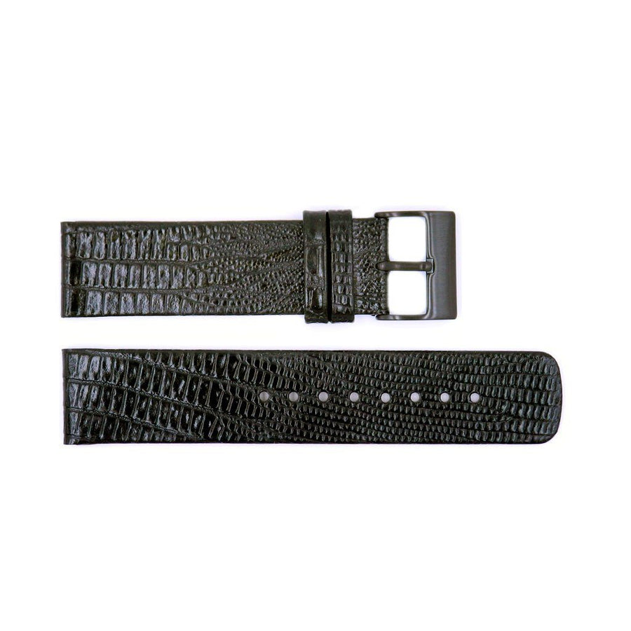 Genuine Kenneth Cole Textured Leather Black Alligator Grain 22mm Watch Strap image