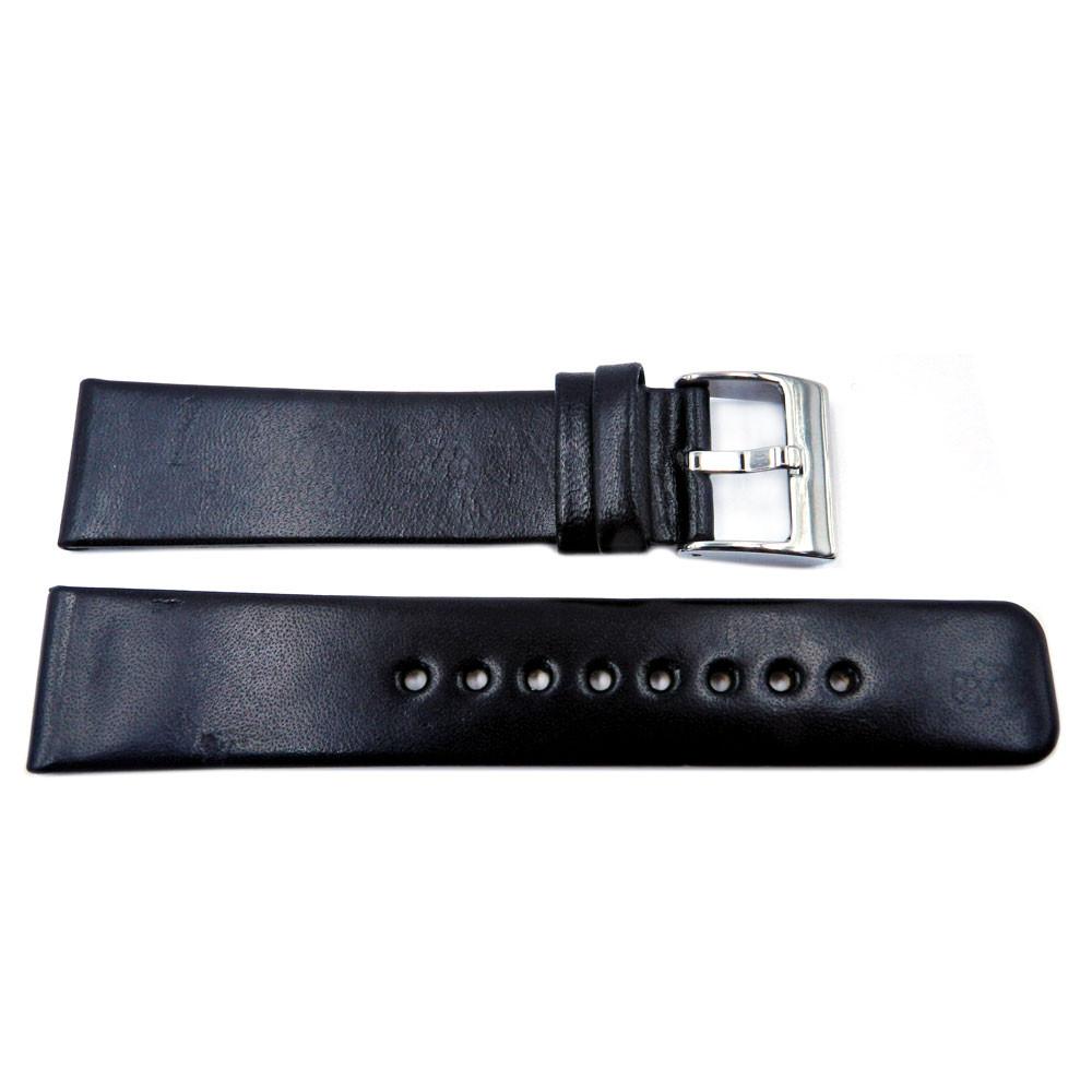 Genuine Kenneth Cole Black 22mm Smooth Leather Square Tip Watch Strap image